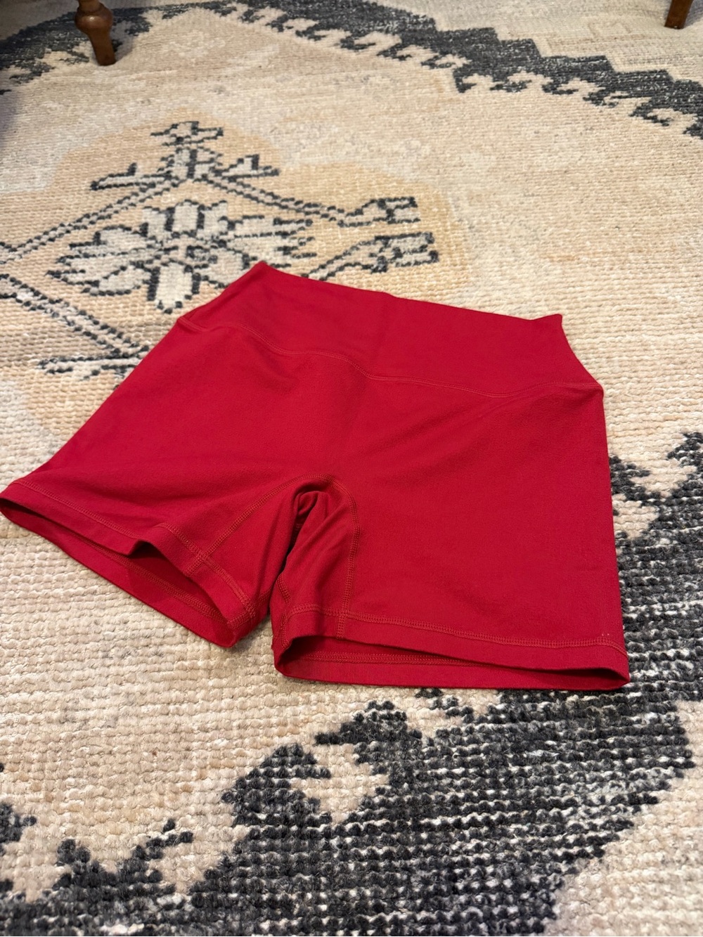 SET Active Red High-Waist Athletic Shorts